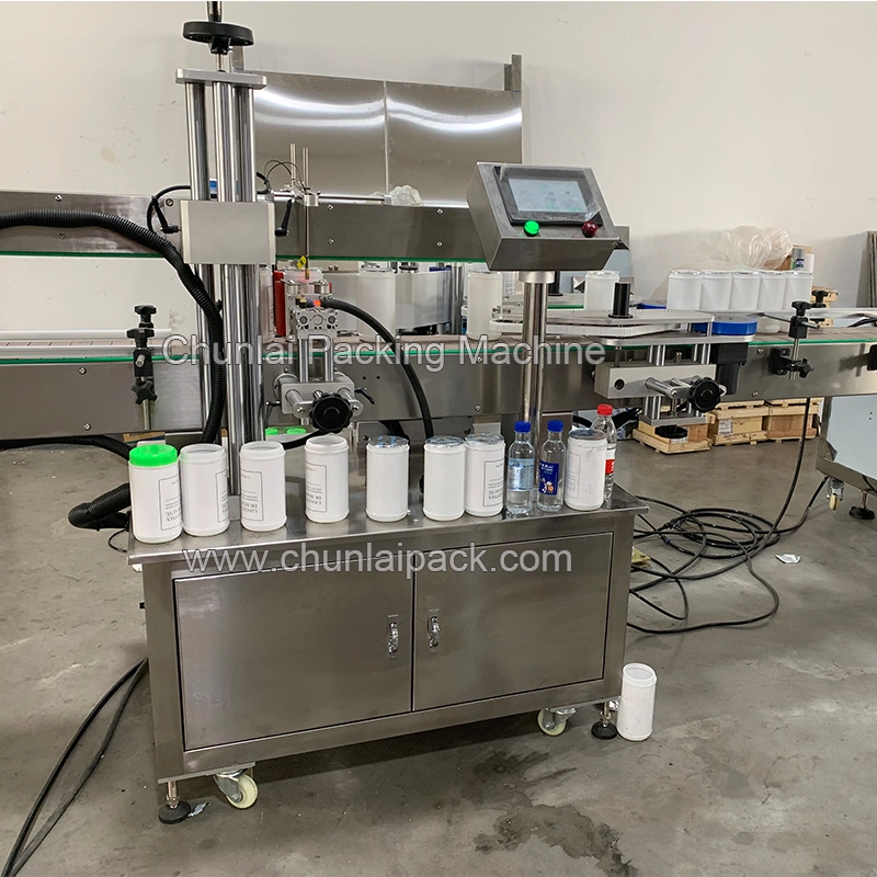 Kitchen Cleaning Tissue Packaging Baby Wipes Medical Towel Can Packing Wet Towelette Canister Labeling Cap Disinfectant Fill Rotary Type Filling Sealing Machine