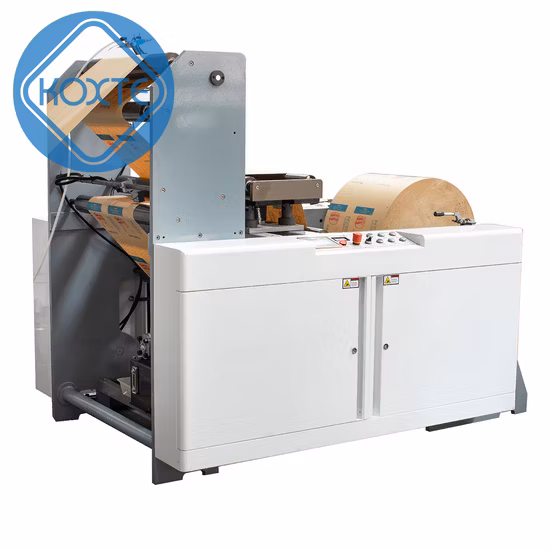 Online Shopping Fully Automatic Kraft Brown Square Bottom Shopping Paper Bag Making Machine with Printing Inline Sos Bag