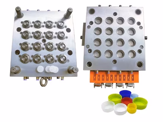 캡 폐쇄 시스템을 갖춘 핫 러너 플립 탑 캡 몰드, 화장품 병용 인몰드 클로저, 소독제 병, 사출 몰드, 플라스틱 몰드